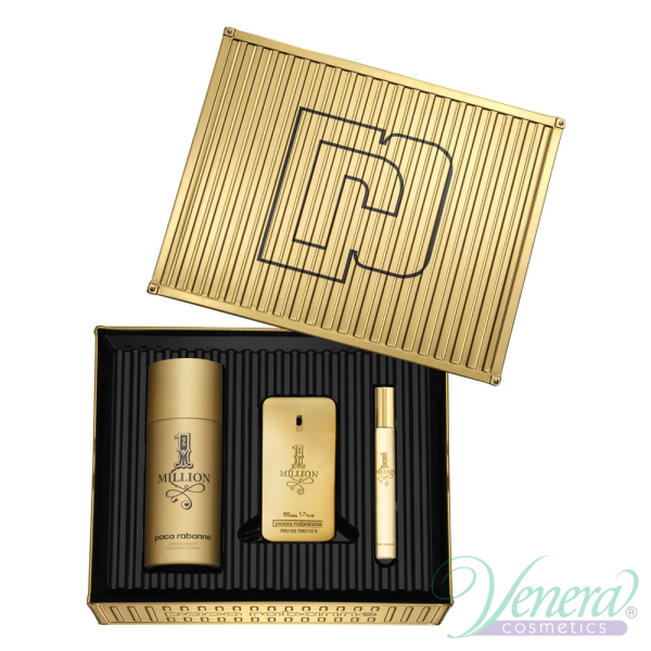 Paco Rabanne 1 Million Set (EDT 50ml + EDT 10ml + Deo Spray 150ml) pentru Bărbați