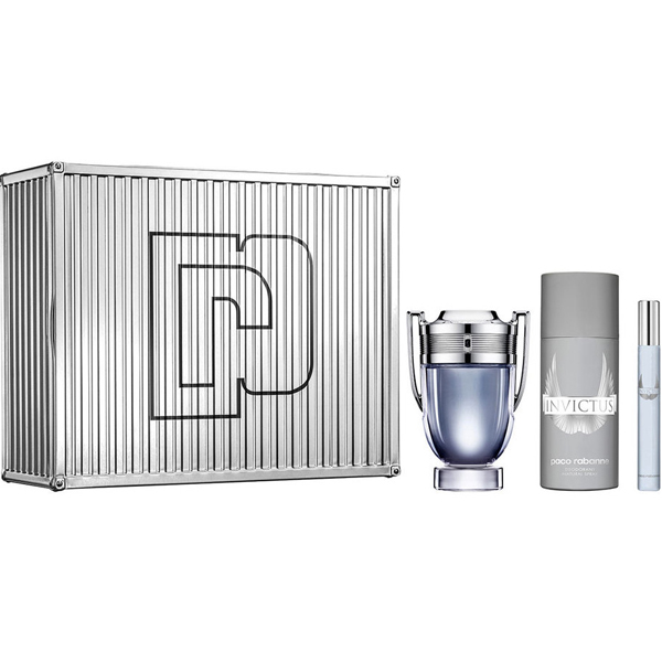 Paco Rabanne Invictus Set (EDT 100ml + EDT 10ml + Deo Spray 150ml) pentru Bărbați